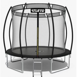 Батут Atleto 374 см з внутрішньою сіткою чорний (2 місця) (42400494)