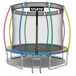 Батут Atleto 374 см з внутрішньою сіткою мультиколор (2 місця) (21000325)