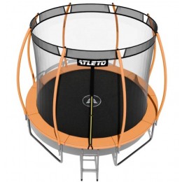 Батут Atleto 374 см з внутрішньою сіткою оранжевий (2 місця) (42400493)