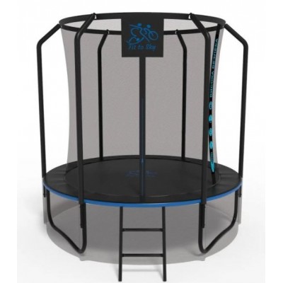 Батут FitToSky 252см Black Premium внутрішня сітка драбинка
